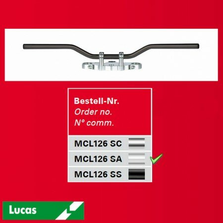 Stahllenker "Superbike Comfort", Stahl, Alu-Look 7/8 Zoll (22MM), Breite: 720mm