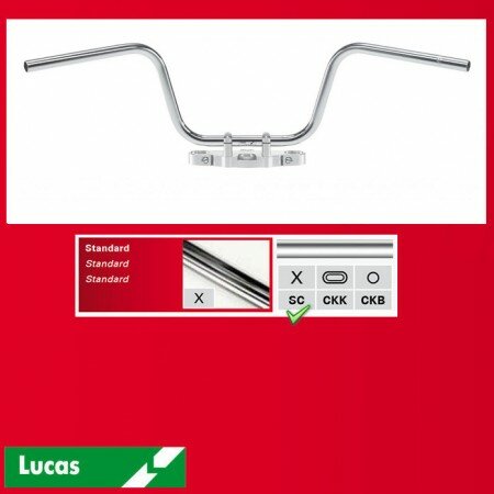 Stahllenker "Apehanger", Stahl, verchromt 1 ZOLL (25,4 MM), Breite: 920mm
