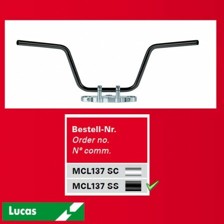 Stahllenker "Apehanger", Stahl, schwarz 7/8 Zoll (22MM), Breite: 830mm