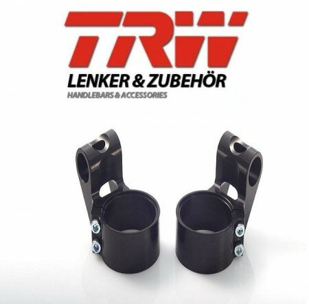 Klemmschellen-Set mit 20mm Erhöhung Ø 53mm, Schwarz