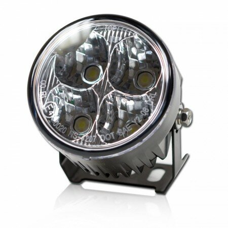 LED Tagfahrlicht mit 4 Leds | klar | rund Maße: Ø 70 x 48 mm | E-geprüft
