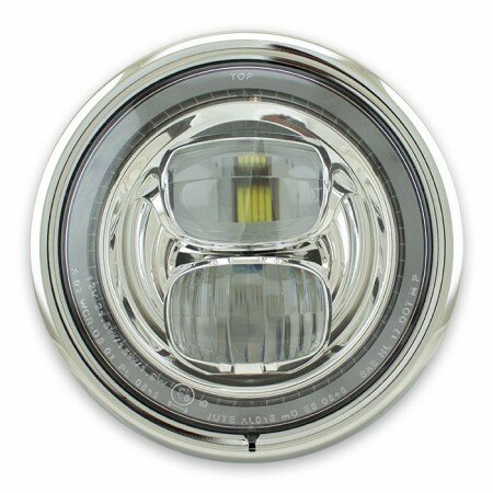 LED-Scheinwerfer "Pearl" 5-3/4" | chrom M8 seitlich | Glas Ø=143mm | E-geprüft