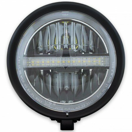LED-Scheinwerfer "Horizon" 5-3/4" | schwarz matt M10 unten | Glas Ø=143mm | E-geprüft
