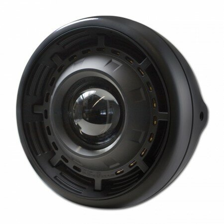 Scheinwerfer "Angel Eye" 7" | schwarz-matt Ellipsoid | LED-Standlichtring | M8 | E-geprüft