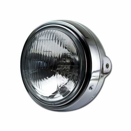 Scheinwerfer "Bullet" 5-3/4" | H4 | Chrom H4 | Streu | seitlich M8 | Ø 145mm | E-geprüft