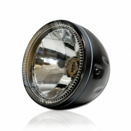 Scheinwerfer "Skyline" 5-3/4" | H4 | schwarz CCFL Standlicht | seitlich M6 | E-geprüft