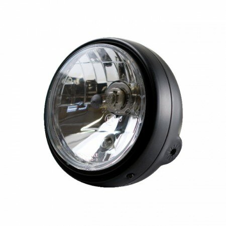 Scheinwerfer "Bullet" 5-3/4" | Mattschwarz H4 | Klar | seitlich M8 | Ø 145mm | E-geprüft
