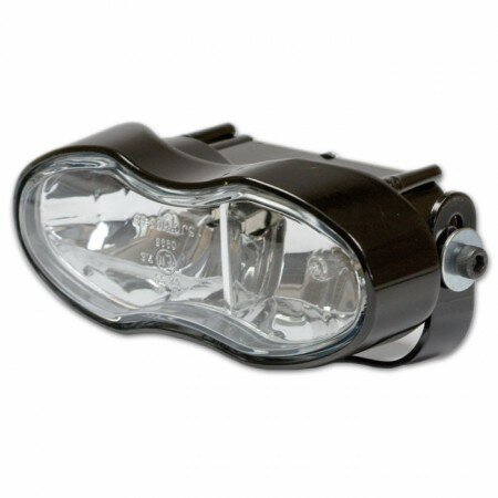 Doppelscheinwerfer "Sirius" | schwarzes Gehäuse 2 x H3/55W | klares Glas | Halter | E-geprüft