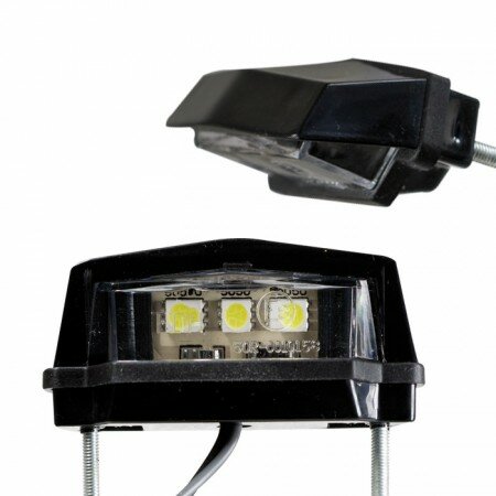 SMD-Kennzeichenbeleuchtung "Flat" | schwarz | ABS 3 SMDs | B59 x H20 x T29mm | Kabel 40cm | E-geprü