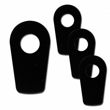 Indy Spacer "April/BMW/Tri/Ya" | schwarz | Stahl VPE 4 Stck | L 39,5 x B 22mm | S1000RR/ R nineT