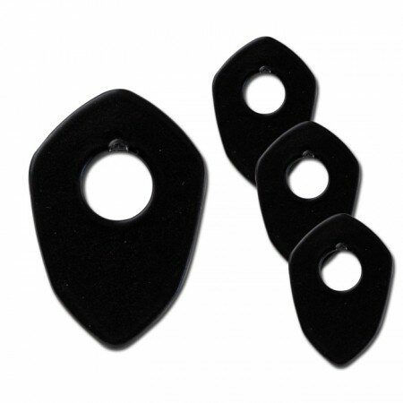 Indy Spacer "Ducati/KTM" | schwarz | Stahl VPE 4 Stck | Maße: L36 x B25 mm