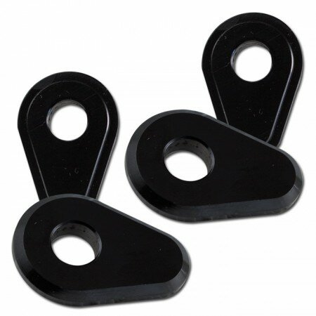 Indy Spacer "Yamaha" | MT-07/-09 | schwarz | Alu VPE 4 Stck | Maße: L 35 x B 25 mm