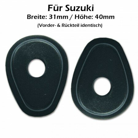 Indy Spacer "Suzuki" | schwarz | ABS | ISS1  VPE 4 Stck | Maße: L 40 x L 31mm