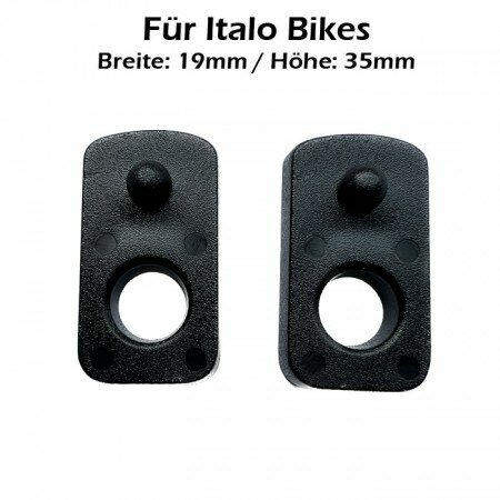 Indy Spacer "Moto Guzzi" | schwarz | ABS  VPE 2 Stck | Maße: L 35 x B 19 mm