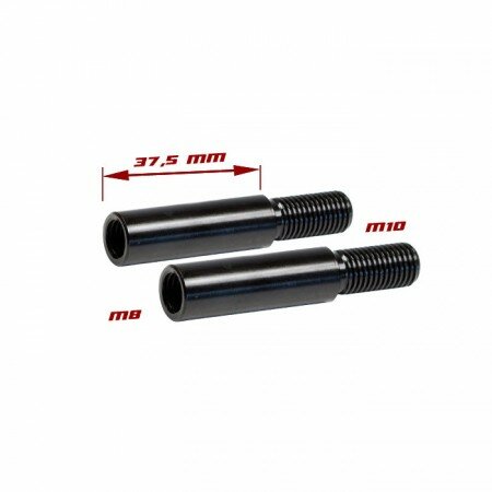 Blinkerverlängerung | Stahl | M8 auf M10 x 1.25 Paar | schwarz | Ø 12 x 37,5mm