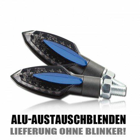 Austauschblende "Sliver" | blau eloxiert ALU | Paar