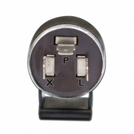 Blinkrelais 3-Polig | 12V | 21W x 3,4W | mechanisc X=geschaltenes Plus, L=Signal, P= Kontrollleuchte