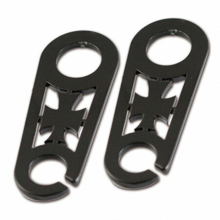 Blinkerhalter Universal | für Blinker bis M8/M10 Montage an Stossdämpfer hinten | schwarz | Paar