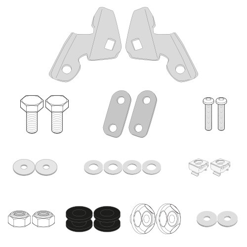 GIVI Montagekit für Windschild 1163DT/DTG für Honda PCX 125 (18-20)