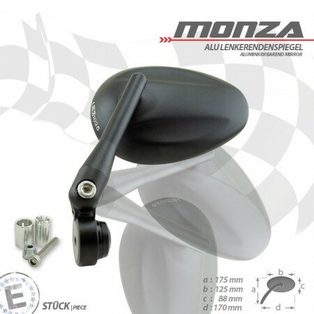 Lenkerendenspiegel "Monza" | Alu | schwarz | M6