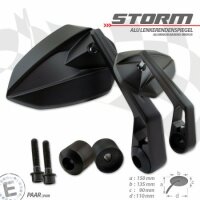 Lenkerendenspiegel "STORM" | schwarz | M8 Kawasaki