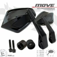 Lenkerendenspiegel "MOVE" | M8 Kawasaki | schwarz