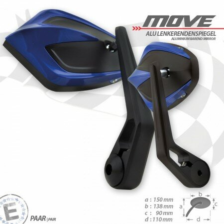 Lenkerendenspiegel "MOVE" | M6 Universal | blau