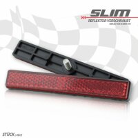 Reflektor "Slim" | rechteckig | rot | mit Rand...