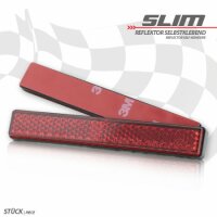 Reflektor "Slim" | rechteckig | rot | mit Rand...