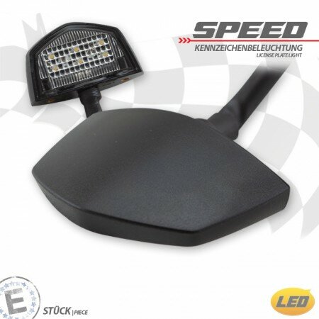 LED-Kennzeichenbeleuchtung "Speed" | ABS | schwarz Maße: B 45,6 x H 11,8 x T 28,8 mm | E-geprüft