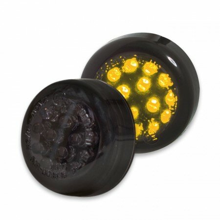 LED-Einbaublinkerset "Trenta" | getönt | Paar Maße: Ø=30 x T 14 mm | Bolzen M6 | E-geprüft