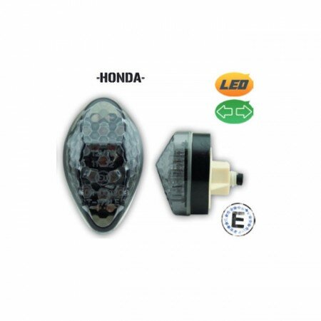 LED-Verkleidungsblinker "Honda" | getönt | Paar   Maße: 47x28x20mm | mit Distanzhülse | E-geprüft