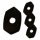 Indy Spacer "Kawasaki" | schwarz | ABS | M10 VPE 4 Stck | Maße: L 48 x B 30 mm