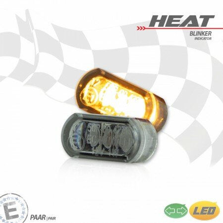 LED-Einbaublinker-Set | Heat | getönt | Paar Maße: B 15,5 x H 8,5 x T 11 mm | E-geprüft