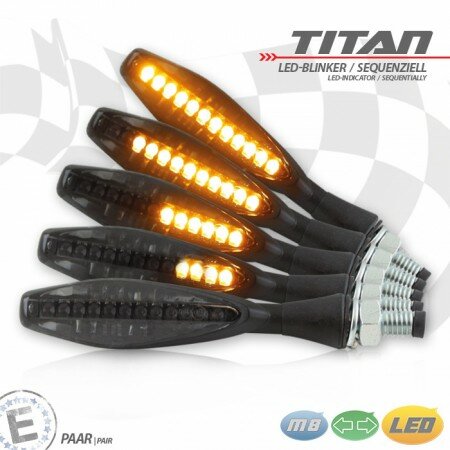 LED-Blinker "TITAN" | SEQ | Alu | schwarz M8 | Paar | L85 x B18,4 x H15mm | get | E-geprüft