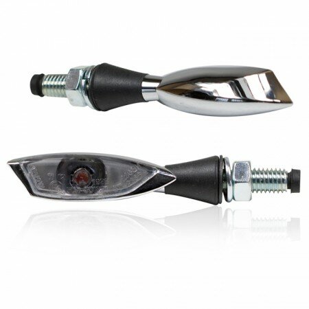 LED-Blinker "Shadow light" | Alu | chrom M8 | Paar | L65 x B16 x H14mm | getönt | E-geprüft