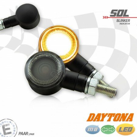 LED-Blinker "D-Light SOL" | Alu | schwarz M8 | Paar | L72 x T25,5 x H30mm | get | E-geprüft