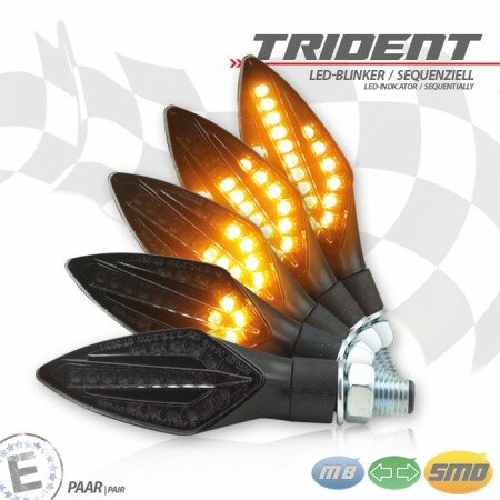 SMD-Blinker "TRIDENT" | SEQ | schwarz M10 | Paar | L75 x B27,5 x H21mm | get | E-geprüft