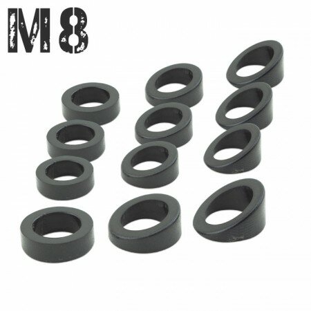 Schrägscheiben-Set | M8 Blinker | 12Tlg. | ABS Winkel: 0°-40°