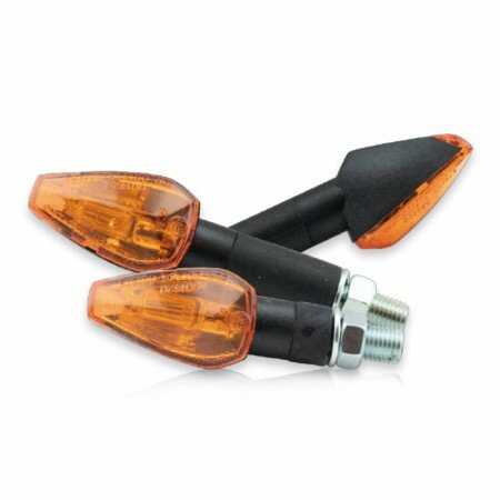 Mini-Blinker "Peak" | schwarz | kurz | gelb convex | M10 | E-geprüft