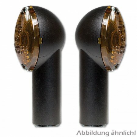 Blinker "Micro" | schwarz | kurz | getönt | M10 12V/21W Halogen | E-geprüft