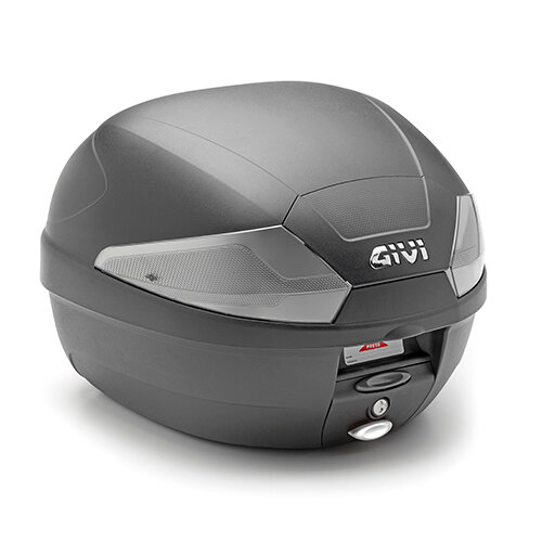GIVI B29 TECH - Monolock Topcase mit Platte schwarz uni / Max Zuladung 3 kg mit transparenten Reflektoren