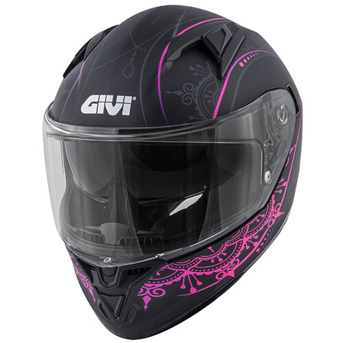 GIVI HPS 50.6 STOCCARDA Integral-Helm Grafik MENDHI schwarz lackiert/pink -  Gr. 54/XS