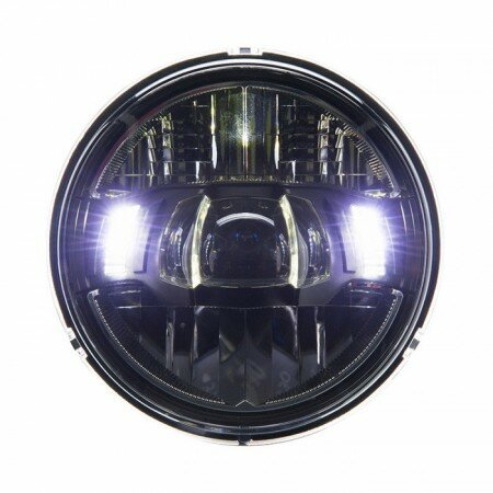 Scheinwerfereinsatz-LED "AREA" | 5-3/4"| schwarz Ø=143mm | Klar | Chromreflektor | E-geprüft