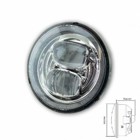 Scheinwerfereinsatz-LED "Pearl" | 5-3/4" | chrom Ø=143mm | Klar | Reflektor chrom | E-geprüft