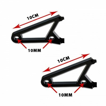 Lampenhalter | CNC | Alu-schwarz | L 100mm Paar
