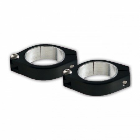 CNC Schellen-Set | Alu-schwarz | Ø 47+54 mm 2 Schellen | 2 Distanzringe Ø 47 mm