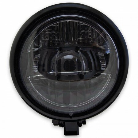 LED-Scheinwerfer "AREA" 5-3/4" | schwarz glanz M10 unten | Glas Ø=143mm | E-geprüft