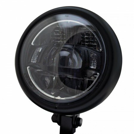 LED-Scheinwerfer "AREA" 5-3/4" | schwarz matt M10 unten | Glas Ø=143mm | E-geprüft