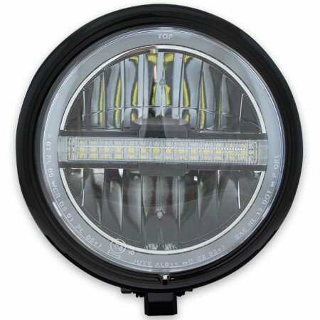 LED-Scheinwerfer "Horizon" 5-3/4" | schwarz glanz M10 unten | Glas Ø=143mm | E-geprüft